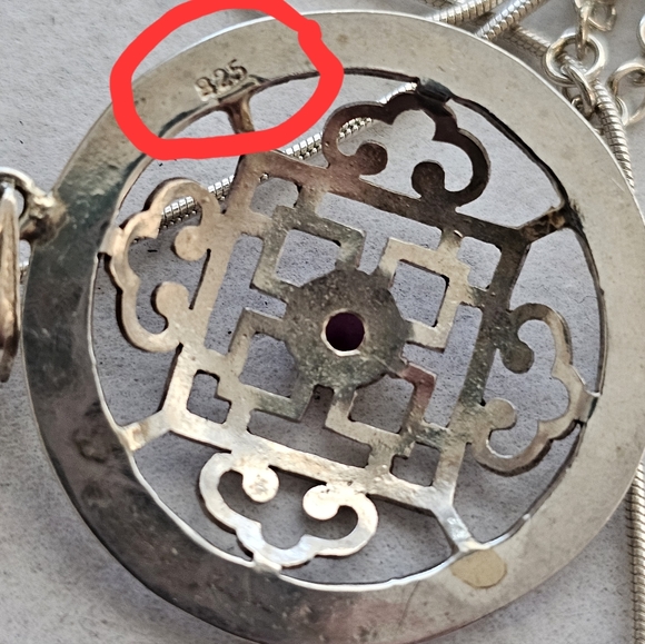 925 Sterling Garnet Necklace Vintage - Picture 16 of 16